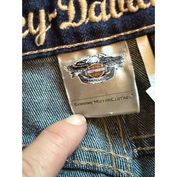 Harley Davidson Womens Dark Wash Bootcut Jeans Size 12 Genuine Motor Clothes - Picture 9 of 9